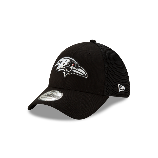 Baltimore Ravens NFL New Era Men's Black/White 39Thirty Neo Stretch Fit Hat