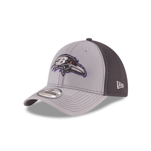 Baltimore Ravens NFL New Era Men's Grey 39Thirty Grayed Out Neo 2 Stretch Fit Hat