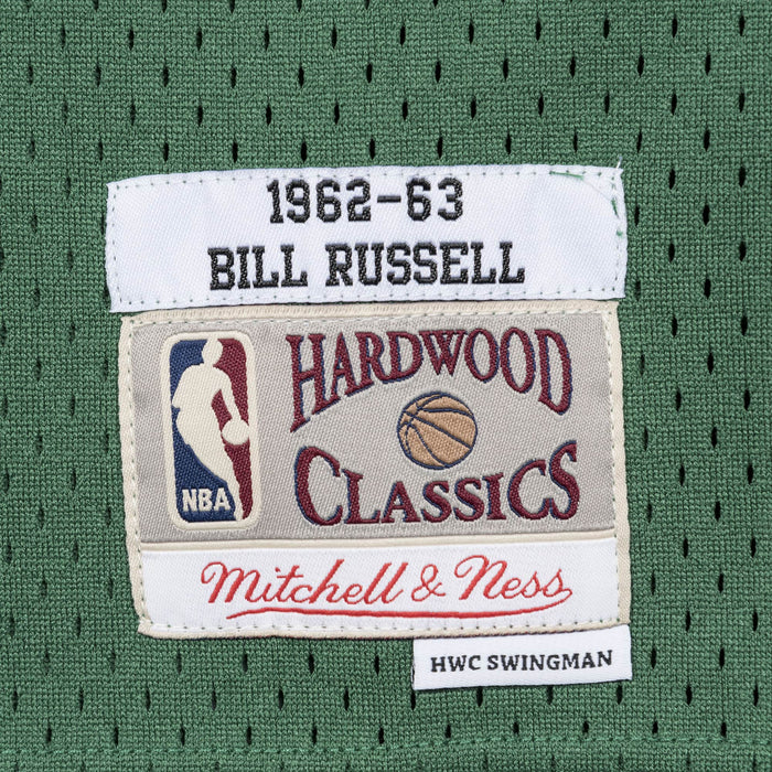 Bill Russell Boston Celtics NBA Mitchell & Ness Men's Green 1962-63 Hardwood Classics Swingman Jersey