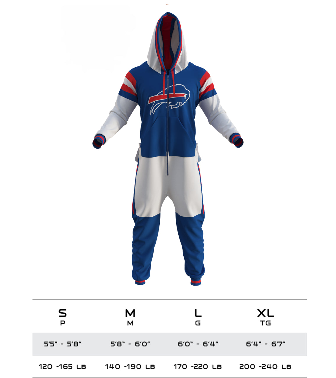 Buffalo Bills NFL Hockey Sockey Men's Royal Blue Team Uniform Onesie