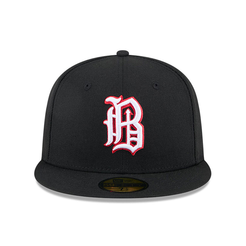 Casquette ajustée noire 59Fifty Authentic Collection pour homme des Birmingham Barons MiLB New Era