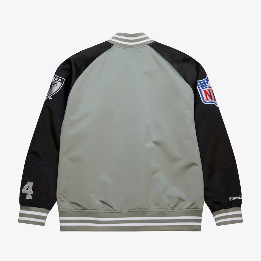 Bo Jackson Los Angeles Raiders NFL Mitchell & Ness Men’s Black Grey Light Satin Jacket