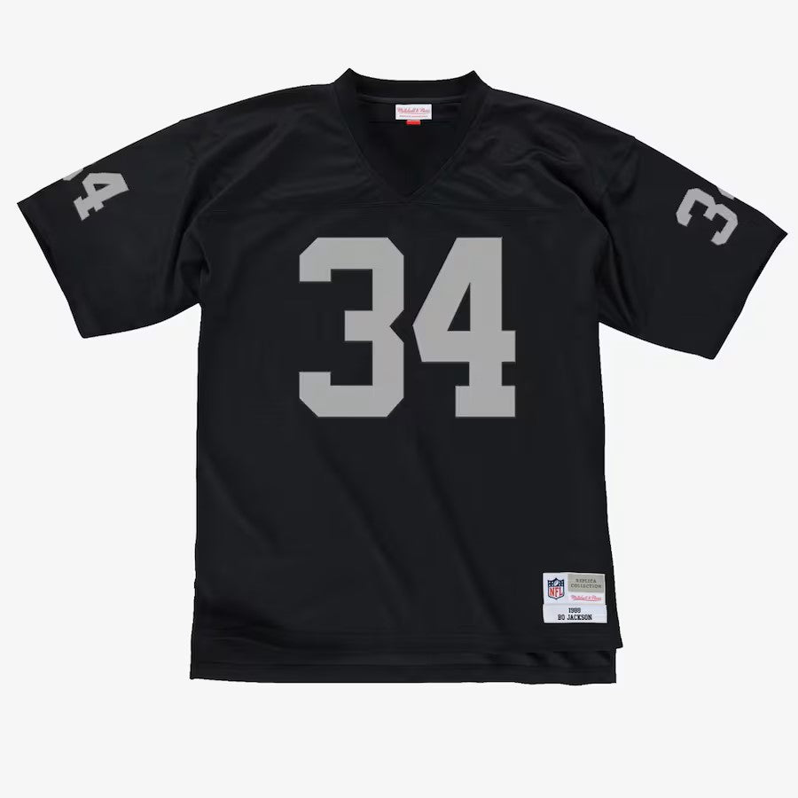 Bo Jackson Los Angeles Raiders NFL Mitchell & Ness Men's Black Gridiron 1988 Legacy Replica Jersey