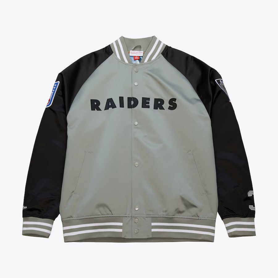 Bo Jackson Los Angeles Raiders NFL Mitchell & Ness Men’s Black Grey Light Satin Jacket