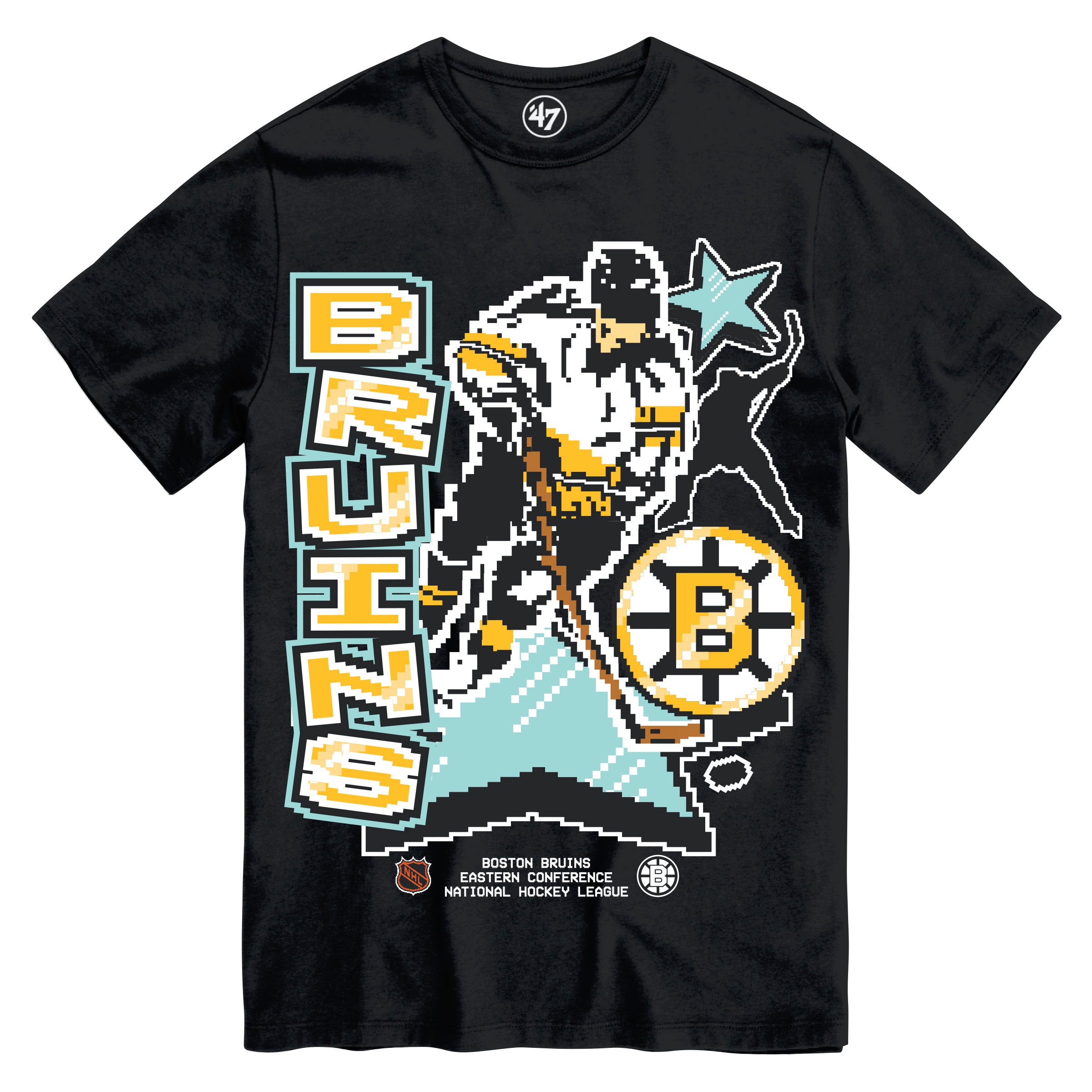 T-shirt noir Slapshot 47 Brand des Bruins de Boston LNH pour hommes