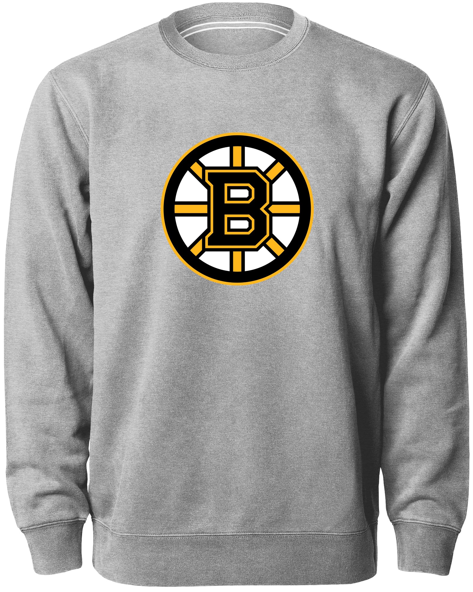 Chandail ras du cou Express avec logo en sergé gris athlétique pour hommes, Bulletin LNH des Bruins de Boston