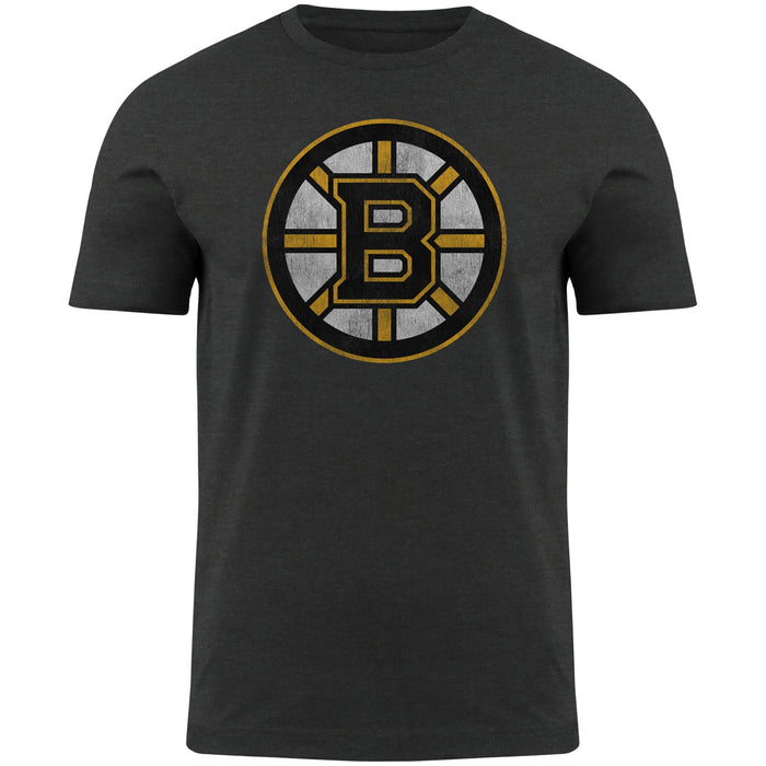 Boston Bruins NHL Bulletin Men's Charcoal Distressed Logo T-Shirt