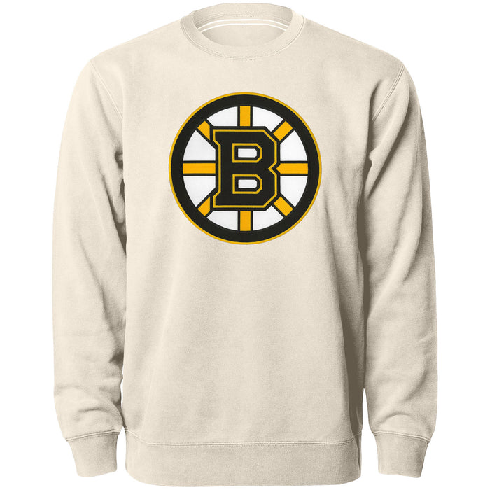 Boston Bruins NHL Bulletin Men's Natural Twill Logo Express Crew Sweater