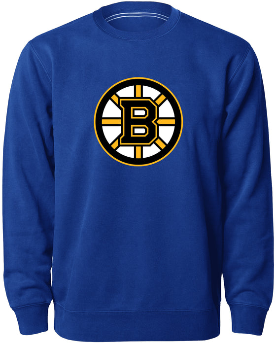 Boston Bruins NHL Bulletin Men's Royal Twill Logo Express Crew Sweater
