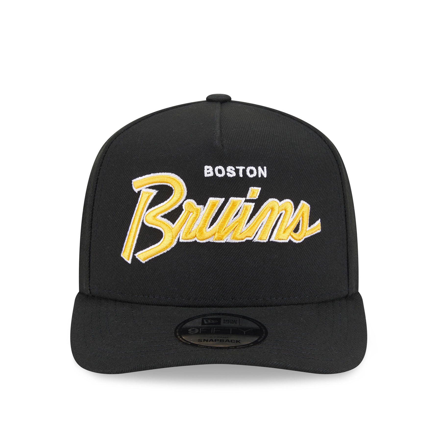 Casquette à visière snapback 9Fifty A-Frame noire pour homme des Bruins de Boston de la LNH de New Era