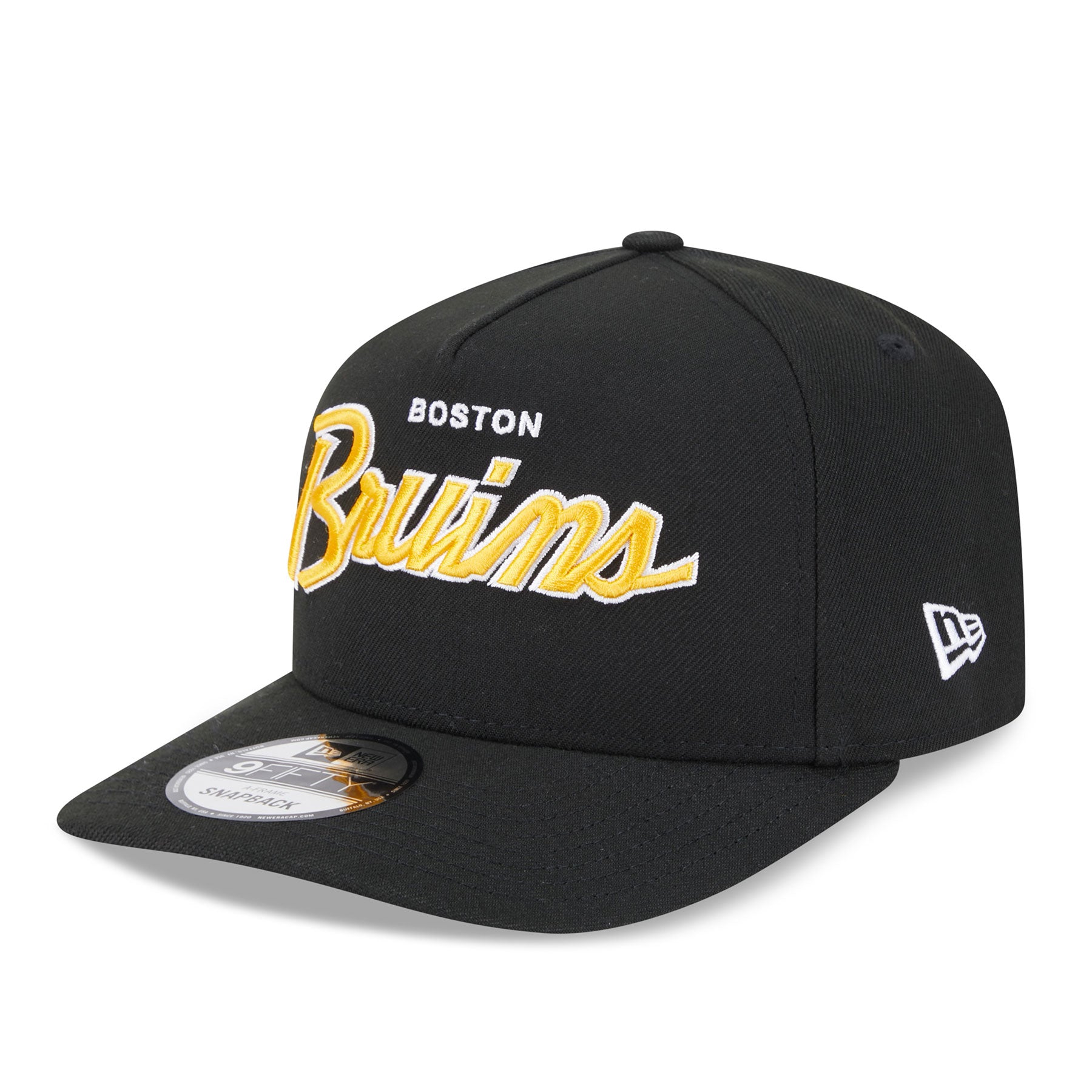 Casquette à visière snapback 9Fifty A-Frame noire pour homme des Bruins de Boston de la LNH de New Era