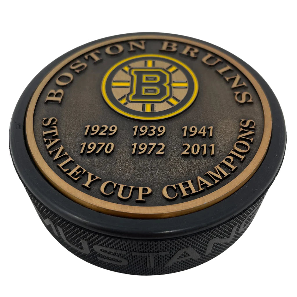 Boston Bruins NHL Stanley Cup Years Medallion Hockey Puck