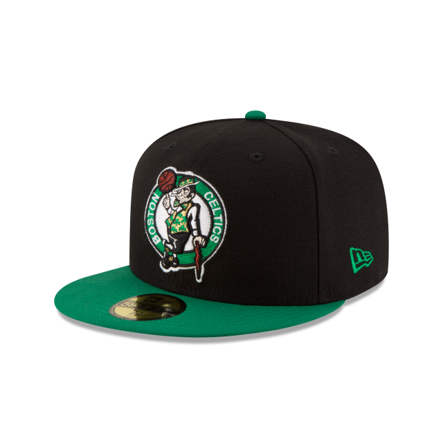 Boston Celtics NBA New Era Men's Black/Green 59Fifty Two Tone Fitted Hat