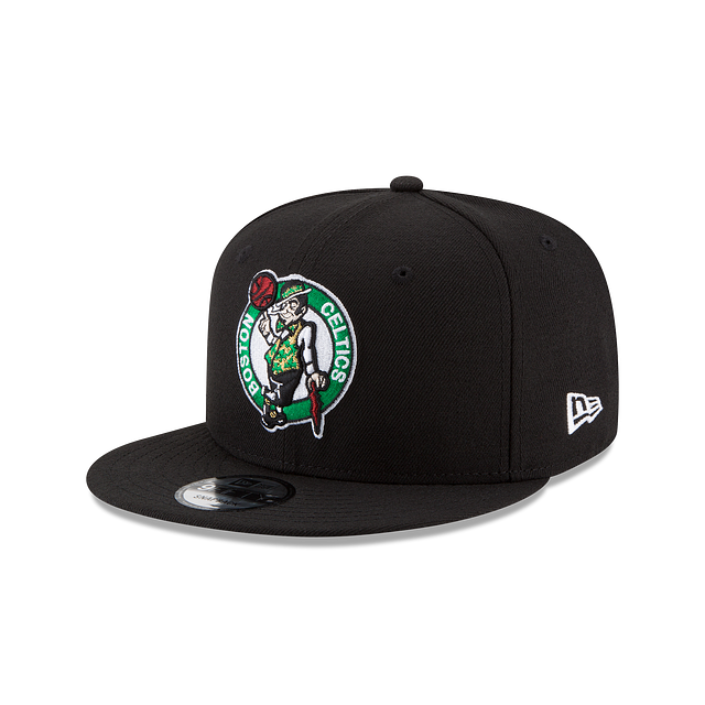 Casquette à visière plate 9Fifty Basic Snapback noire pour homme des Boston Celtics NBA New Era