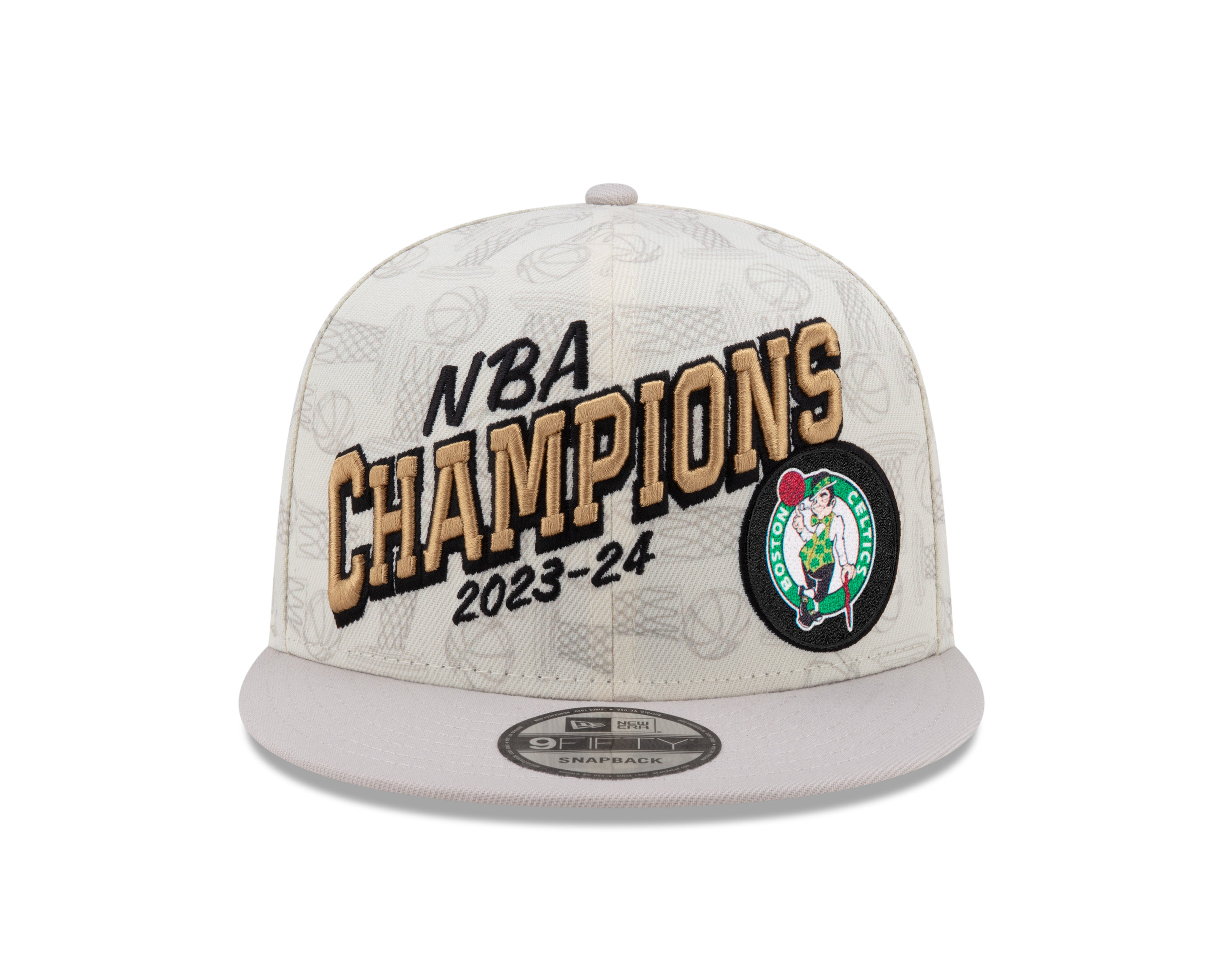 Boston Celtics NBA New Era Men's Cream 9Fifty 2024 Finals Champions Locker Room Snapback