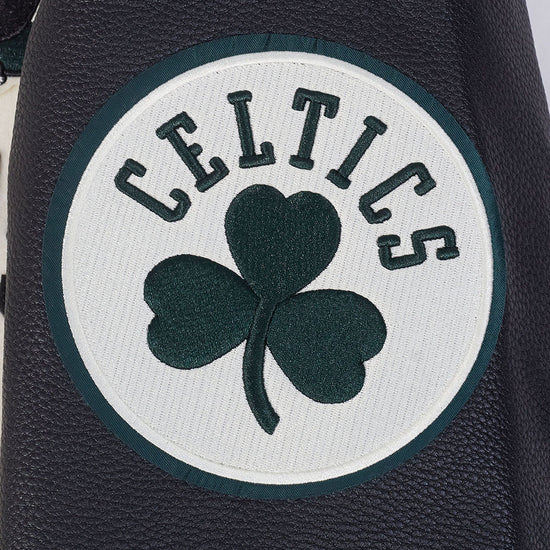 Boston Celtics NBA Pro Standard Men's Eggshell/Black Modern Originals Rib Wool Varsity Jacket