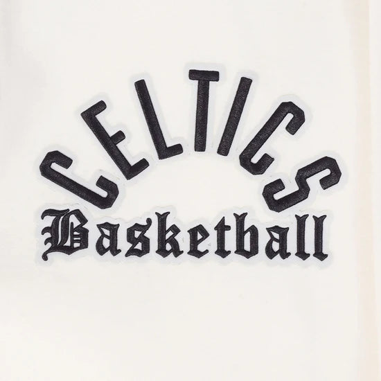 Boston Celtics NBA Pro Standard Men's Eggshell/Black Modern Originals Rib Wool Varsity Jacket