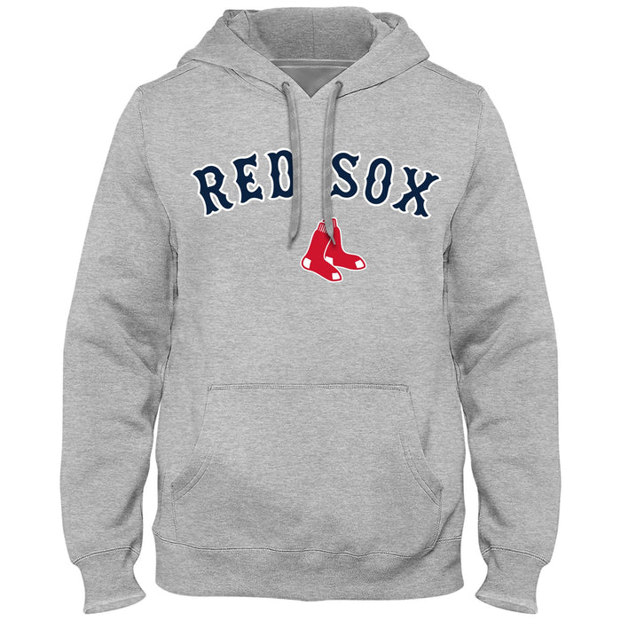 Boston Red Sox MLB Bulletin Men's Athletic Grey Express Twill Home Field Hoodie
