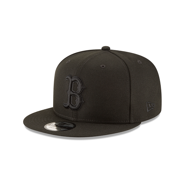 Boston Red Sox MLB New Era Snapback 9Fifty noir sur noir pour hommes