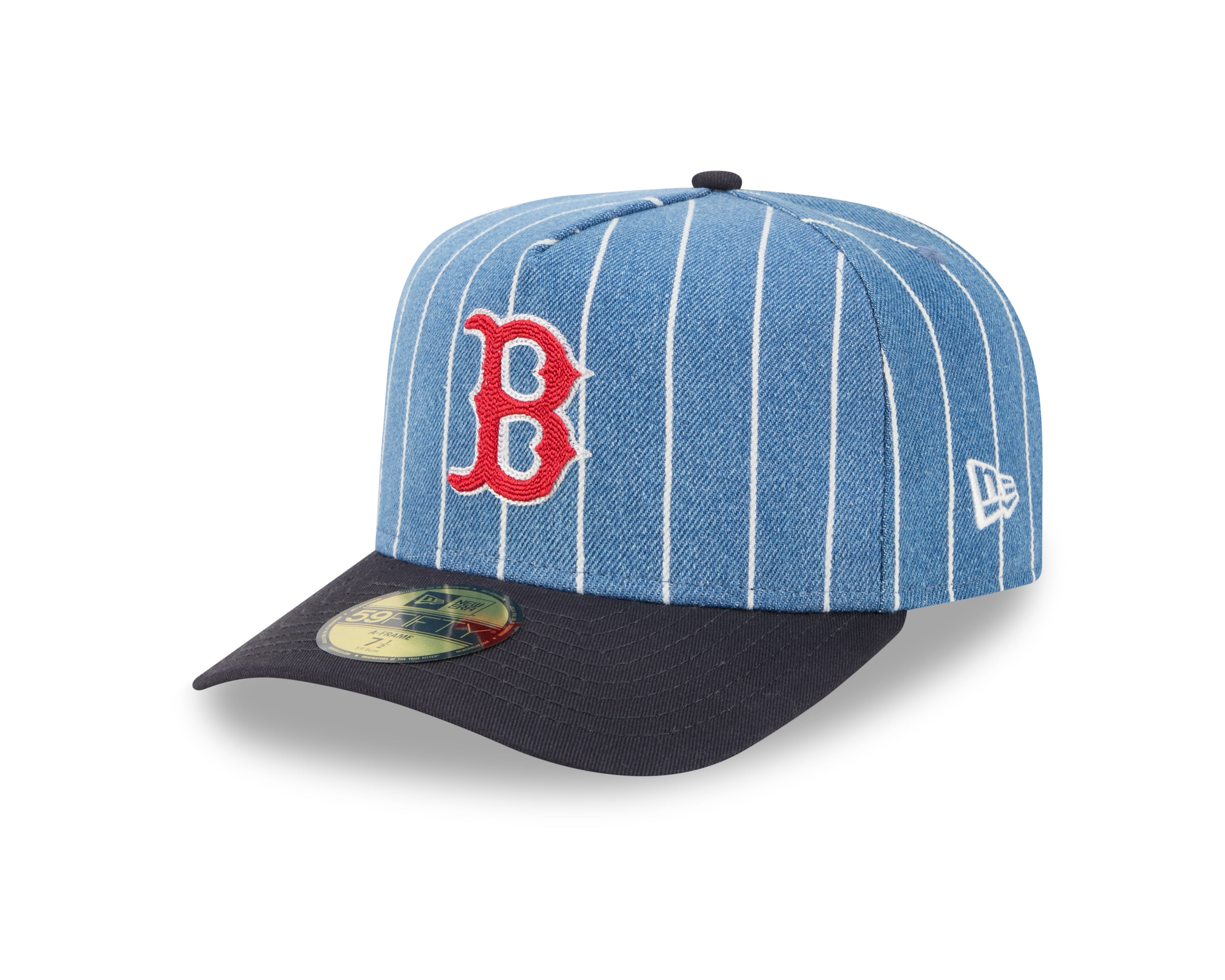 Boston Red Sox MLB New Era Men's Light Blue/Black 59Fifty A-Frame Parallel Fitted Hat