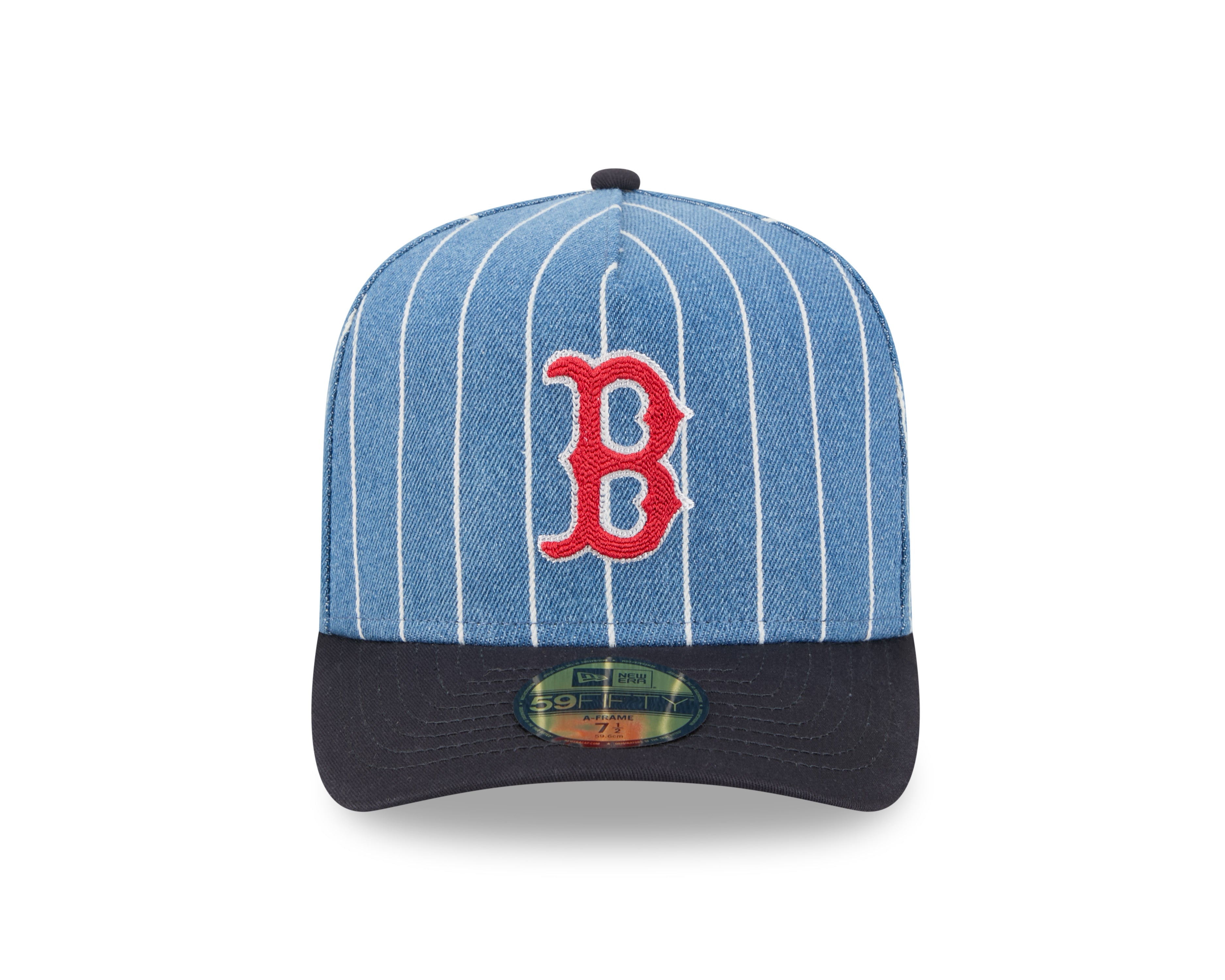 Boston Red Sox MLB New Era Men's Light Blue/Black 59Fifty A-Frame Parallel Fitted Hat