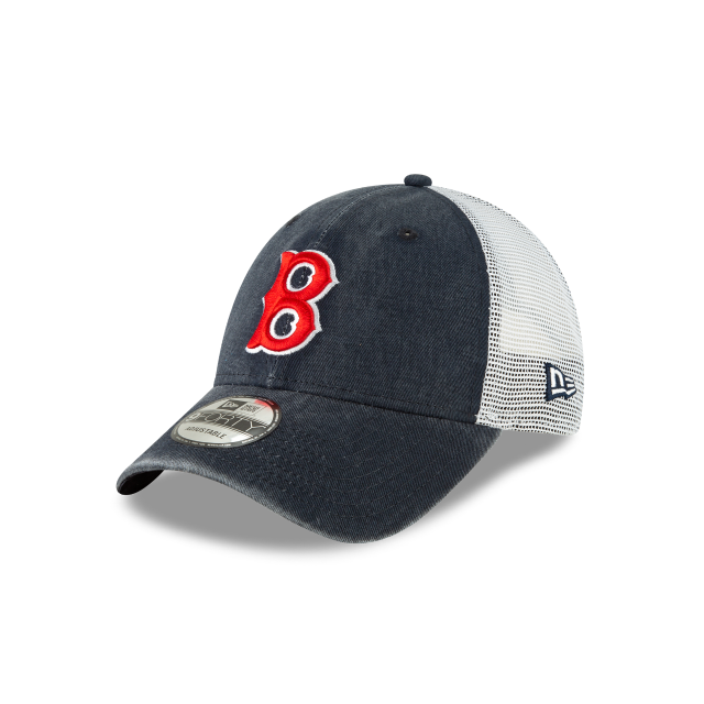 Casquette réglable bleu marine 9Forty Cooperstown Washed Trucker New Era des Red Sox de Boston MLB pour hommes