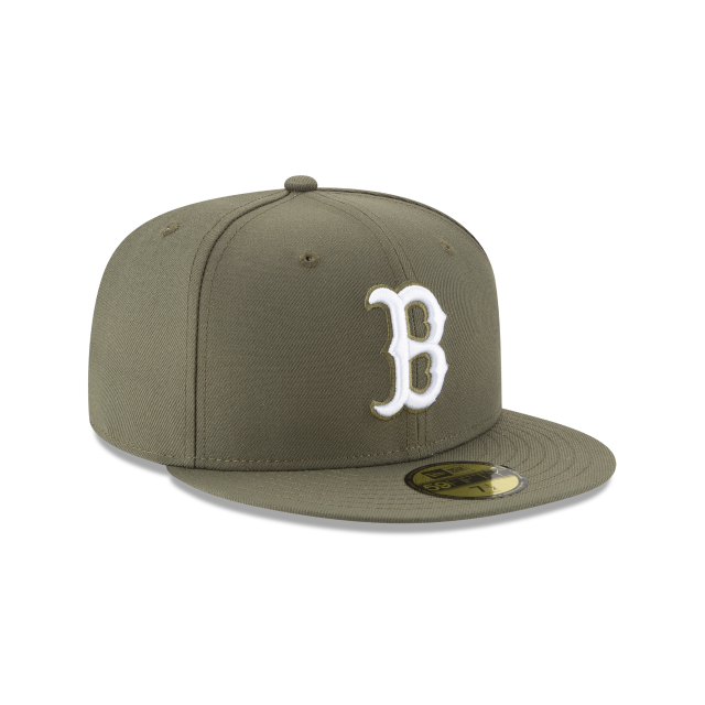 Boston Red Sox MLB New Era Men's Olive 59Fifty Basic Fitted Hat