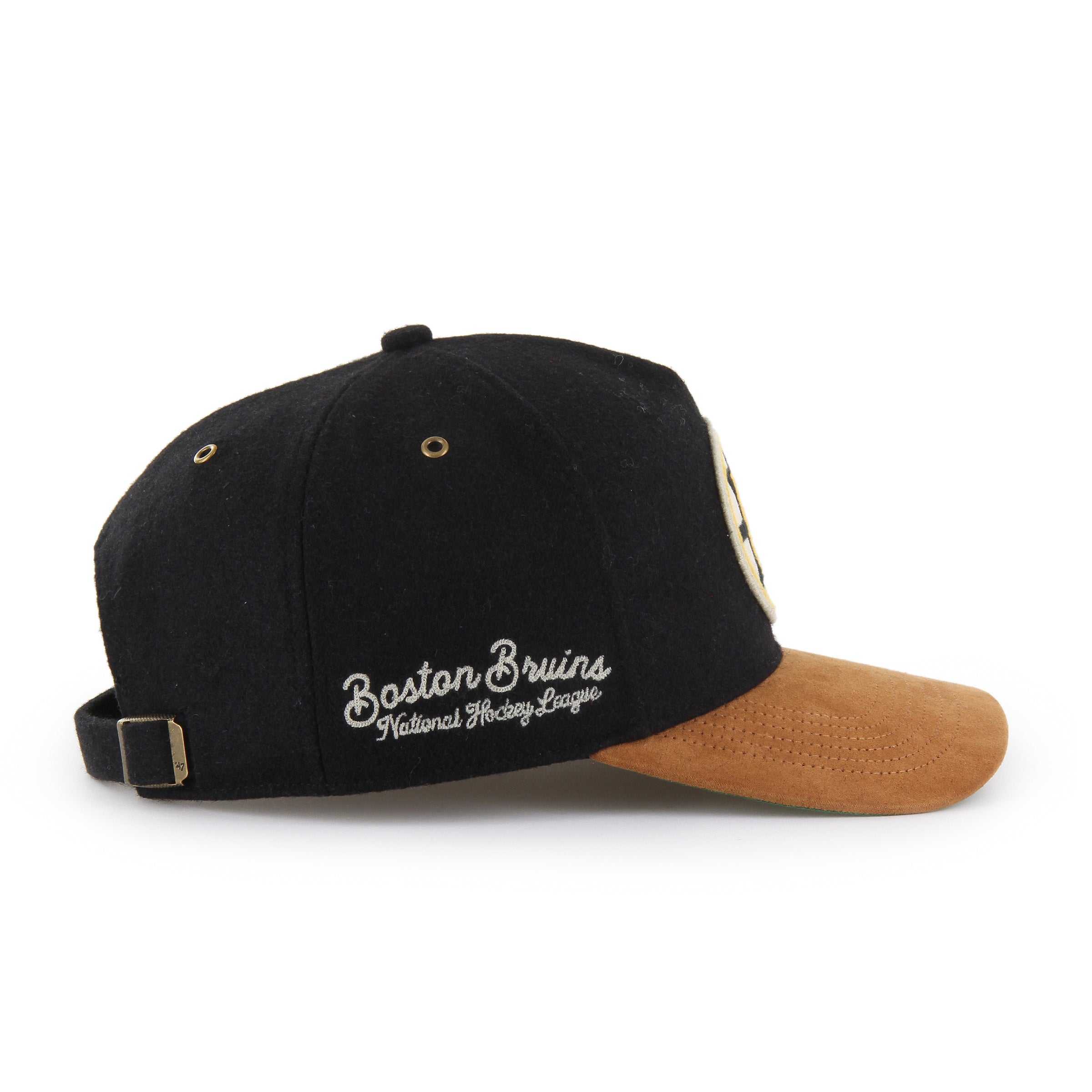 Boston Bruins NHL 47 Brand Men's Black Golden Age Hitch Adjustable Hat