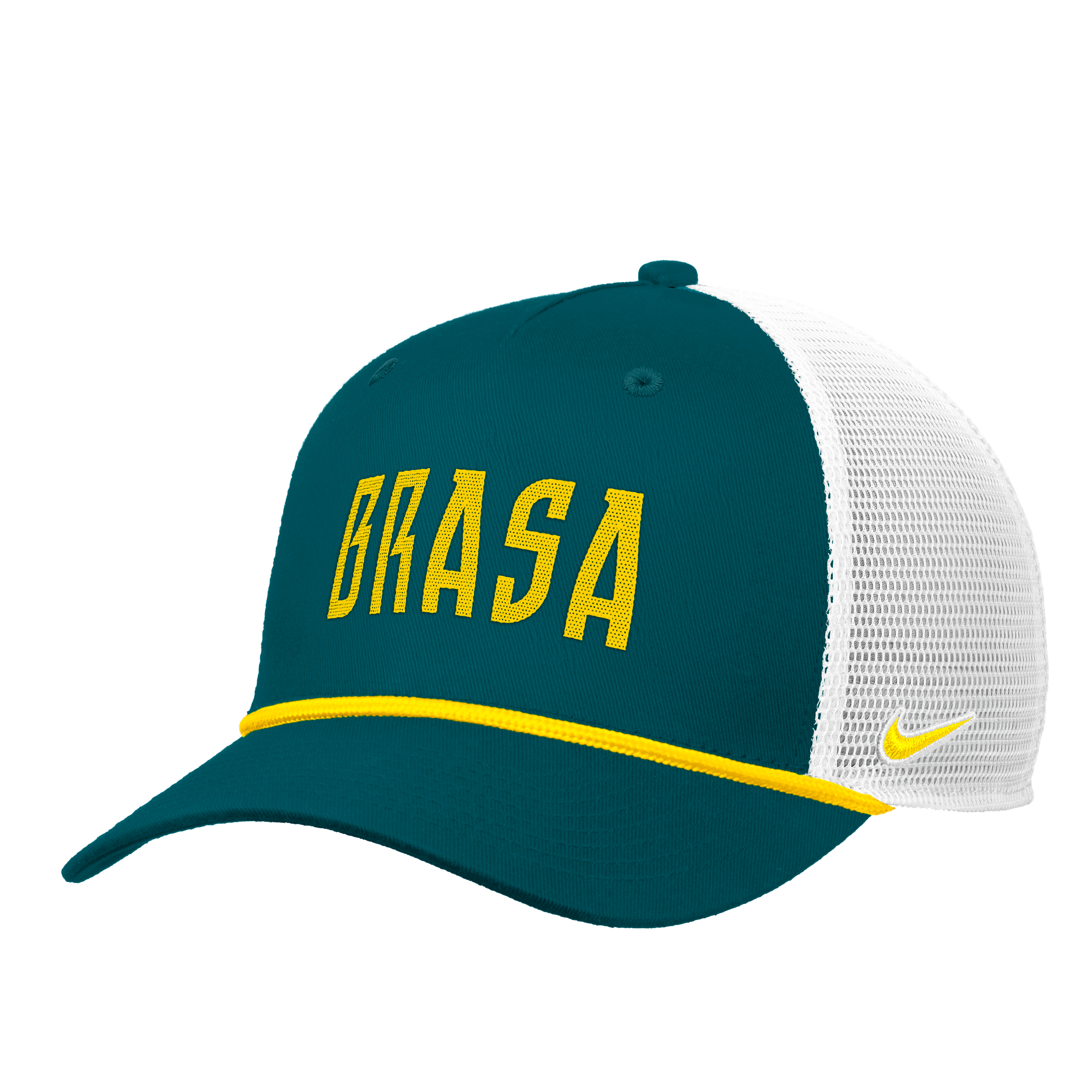 Brazil National Team FIFA Nike Men's Green Rise Rope Trucker Adjustable Hat