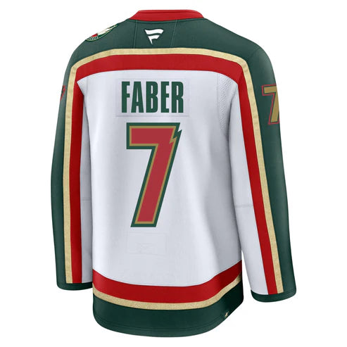 Brock Faber Minnesota Wild NHL Fanatics Branded Men's White 25th Anniversary Premium Jersey