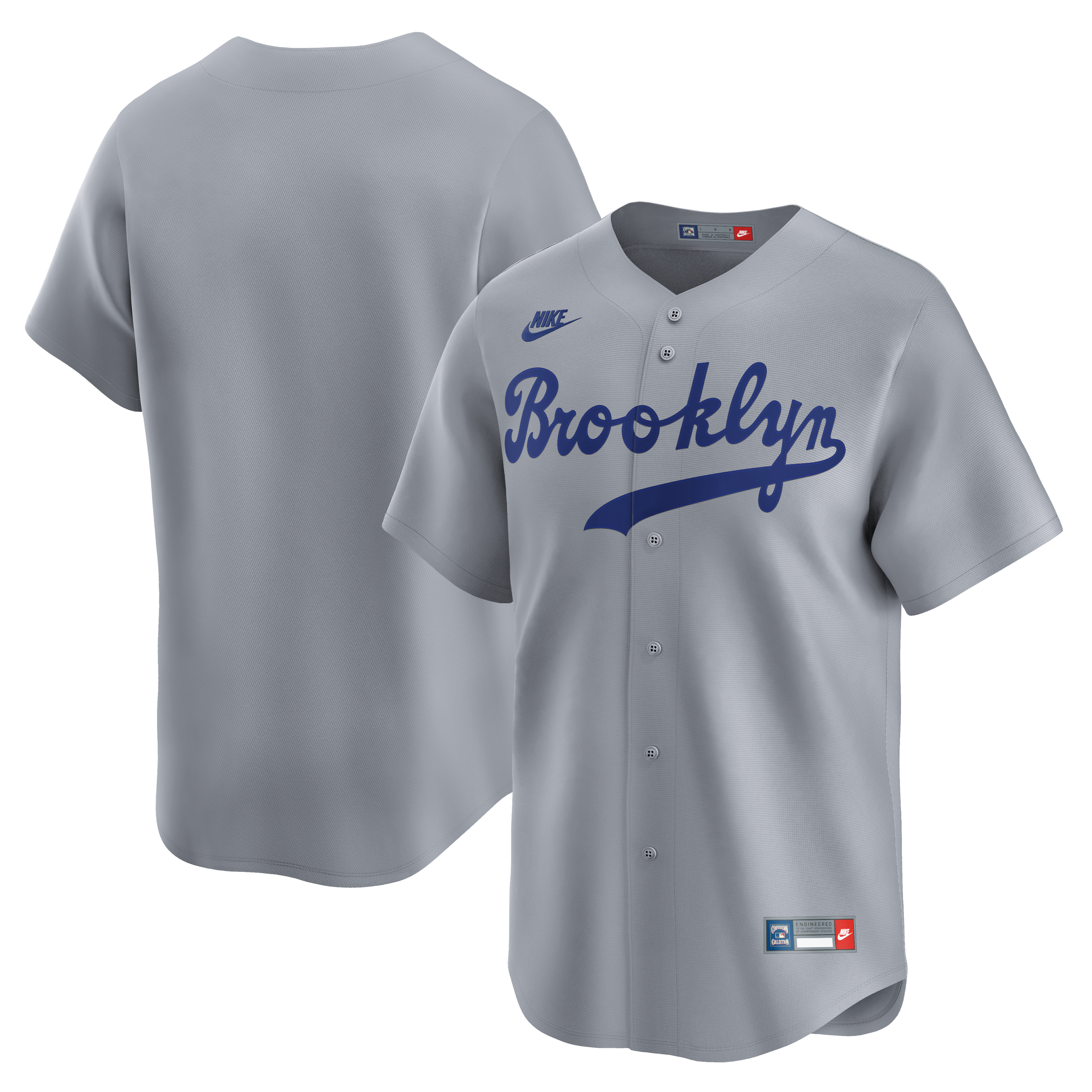 Brooklyn Dodgers MLB Nike Men's Cloud Grey Cooperstown Replica Jersey