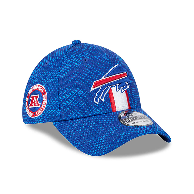 Buffalo Bills NFL New Era Men's Royal 39Thirty 2024 Sideline Stretch Fit Hat