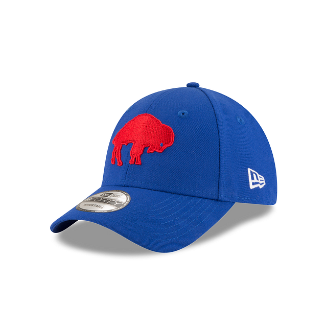 Casquette ajustable Majestic Blue 9Forty The League Throwback pour homme des Buffalo Bills NFL New Era