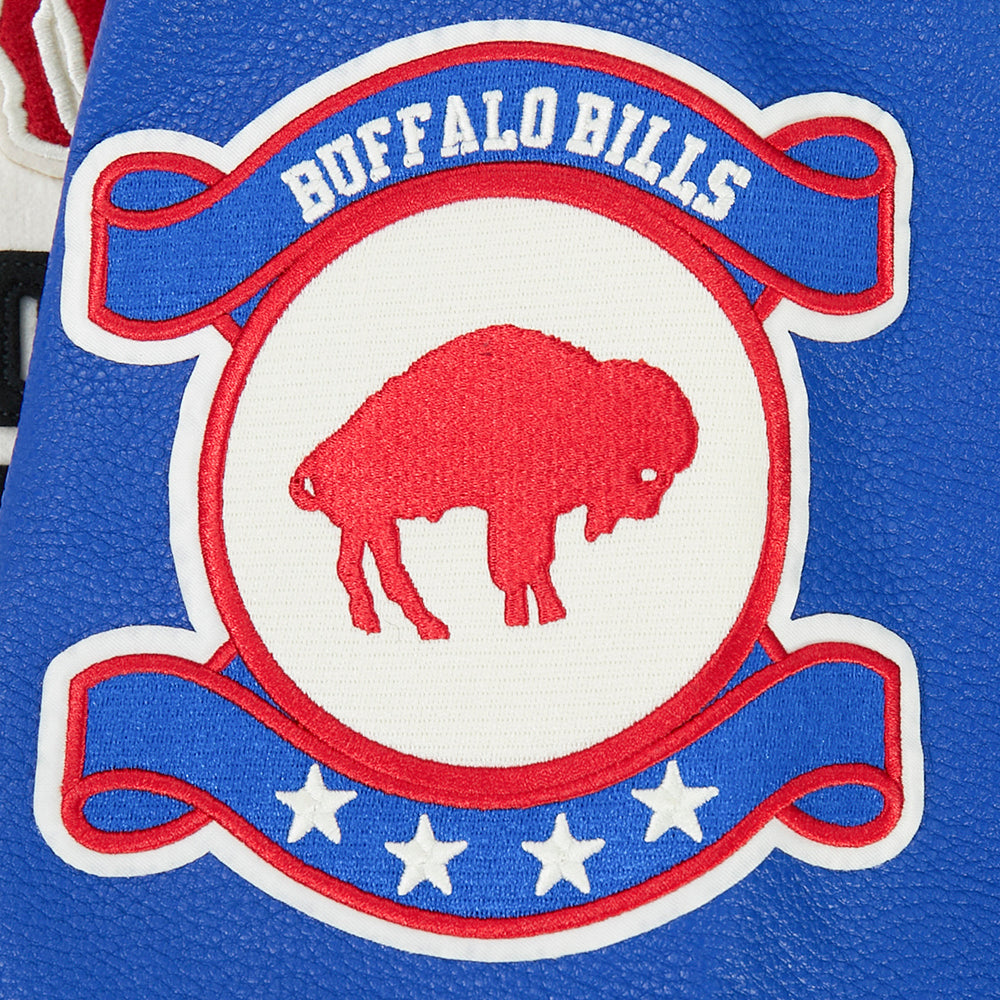 Buffalo Bills NFL Pro Standard Men's Eggshell/Royal Blue Modern Originals Rib Wool Varsity Jacket
