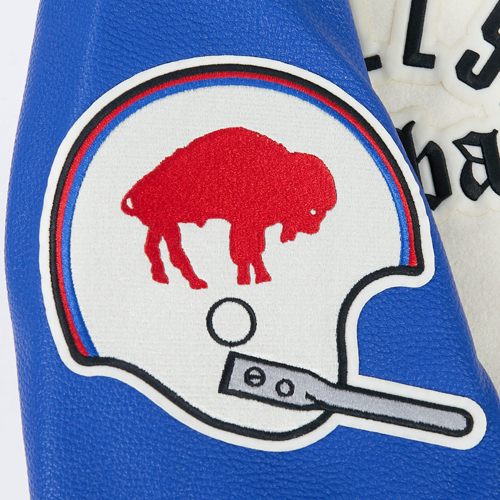 Buffalo Bills NFL Pro Standard Men's Eggshell/Royal Blue Modern Originals Rib Wool Varsity Jacket