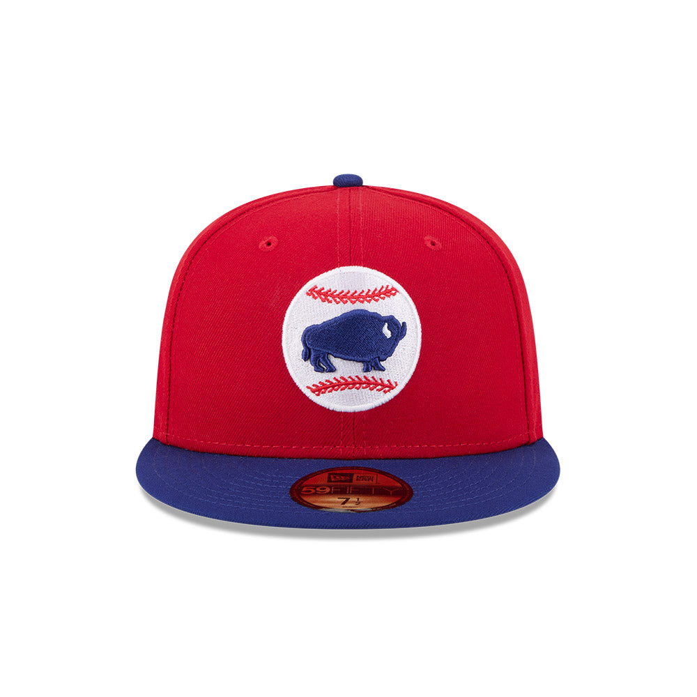 Buffalo Bisons MiLB New Era Men's Red/Navy 59Fifty Alternate Authentic Collection Fitted Hat