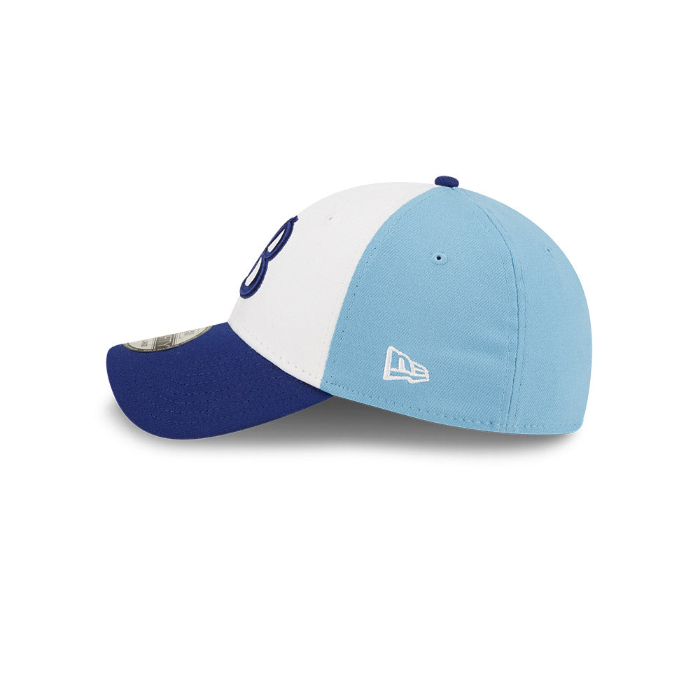 Casquette extensible Buffalo Bisons MiLB New Era pour homme, blanche/bleu marine, collection 39Thirty Alternate Authentic