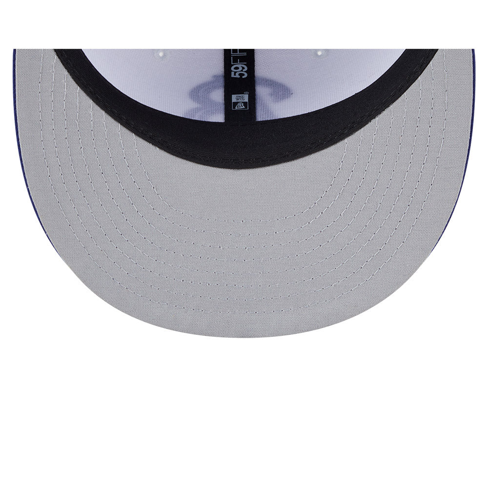 Casquette ajustée Buffalo Bisons MiLB New Era pour homme, collection authentique 59Fifty, blanc/bleu marine