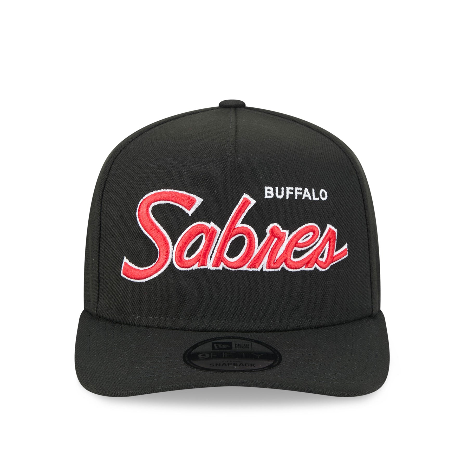 Buffalo Sabres NHL New Era Men's Black Alternative 9FIfty Script A-Frame Snapback