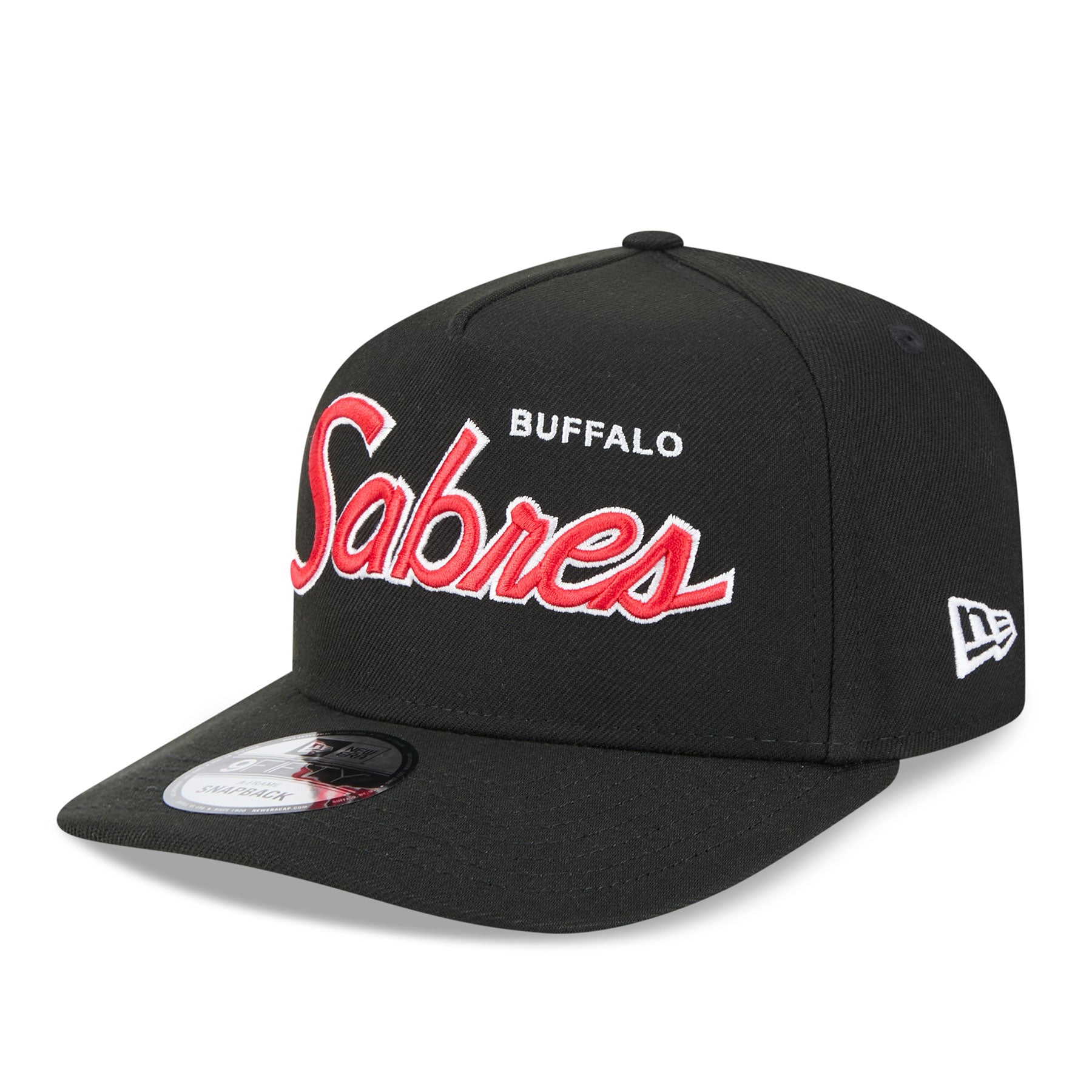 Buffalo Sabres NHL New Era Men's Black Alternative 9FIfty Script A-Frame Snapback