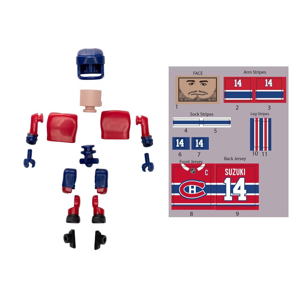 Nick Suzuki Montreal Canadiens NHL McFarlene Construct A-Figure Mini Figure Toy