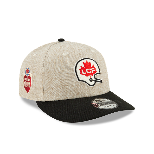 Casquette à visière snapback beige 9Fifty bicolore pour homme de la CFL New Era, motif Turf Traditions Homage