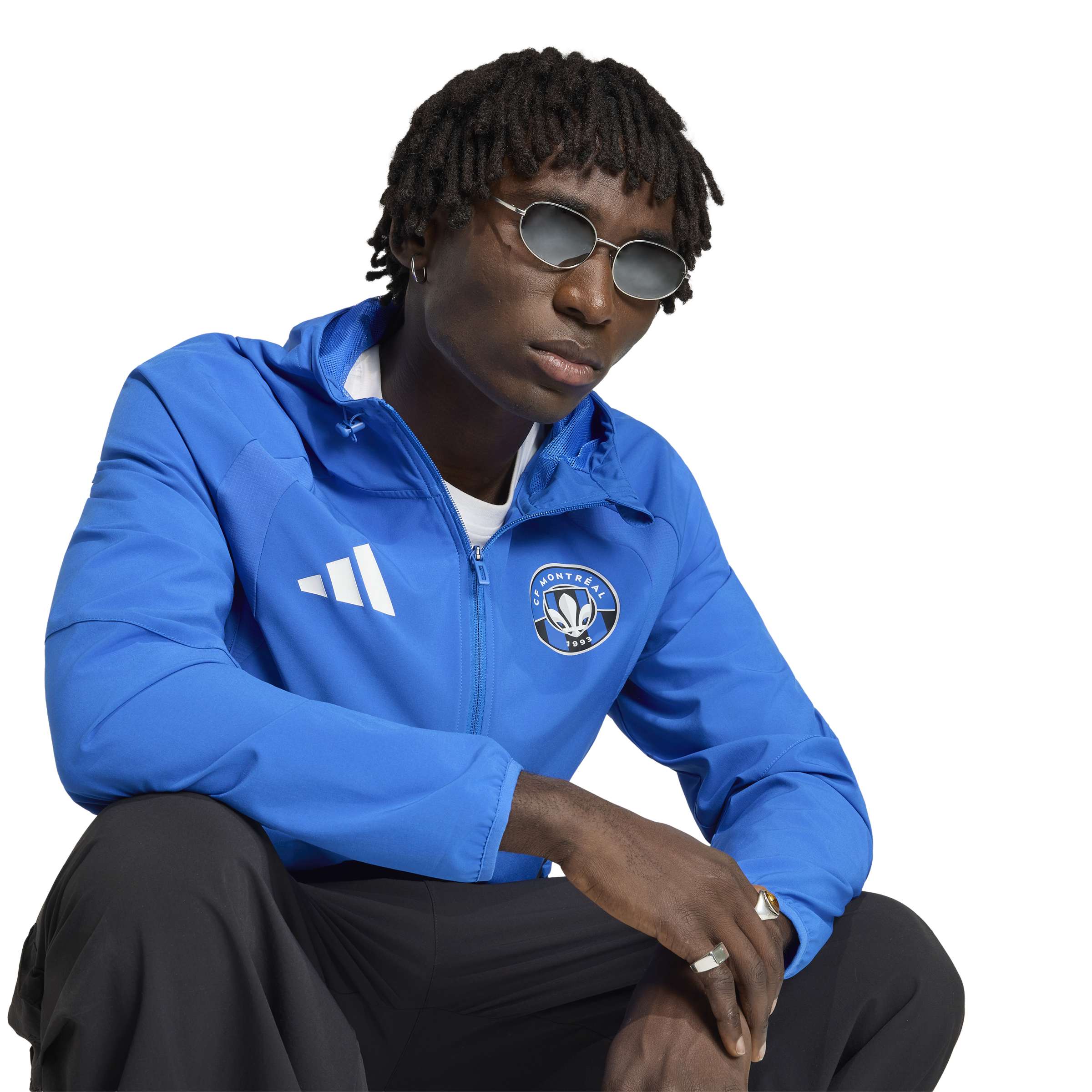 CF Montreal MLS Adidas Men's Royal Blue Tiro Travel Windbreaker Jacket