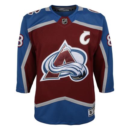 Maillot de l'équipe nationale de football américain Outerstuff de l'Avalanche du Colorado, couleur bordeaux, pour jeunes de Cale Makar