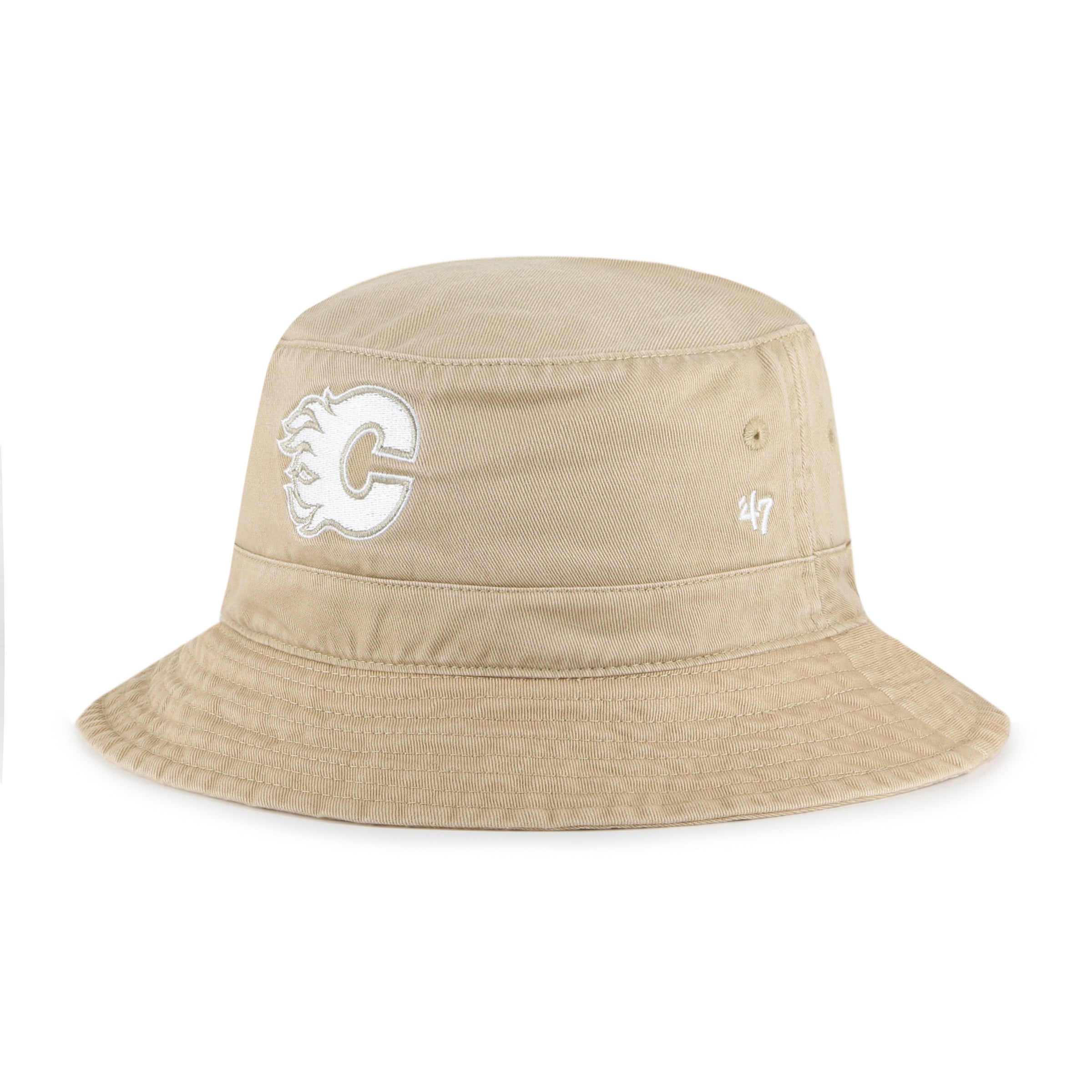 Calgary Flames NHL 47 Brand Men's Khaki Bucket Hat