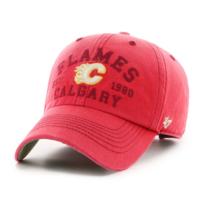 Calgary Flames NHL 47 Brand Men's Red Dusted Steuben Clean Up Adjustable Hat