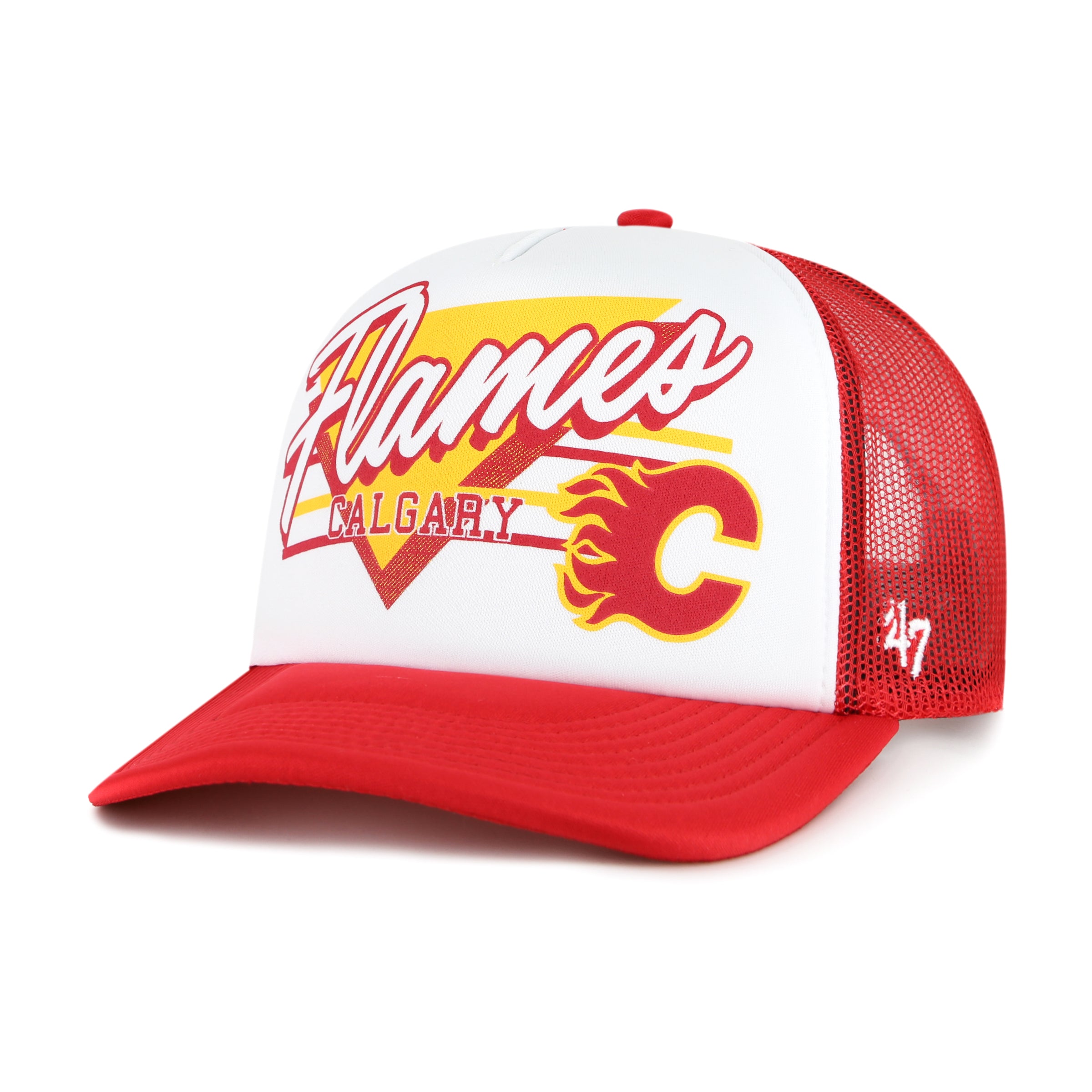 Calgary Flames NHL 47 Brand Men's Red Hangout Foam Trucker Snapback