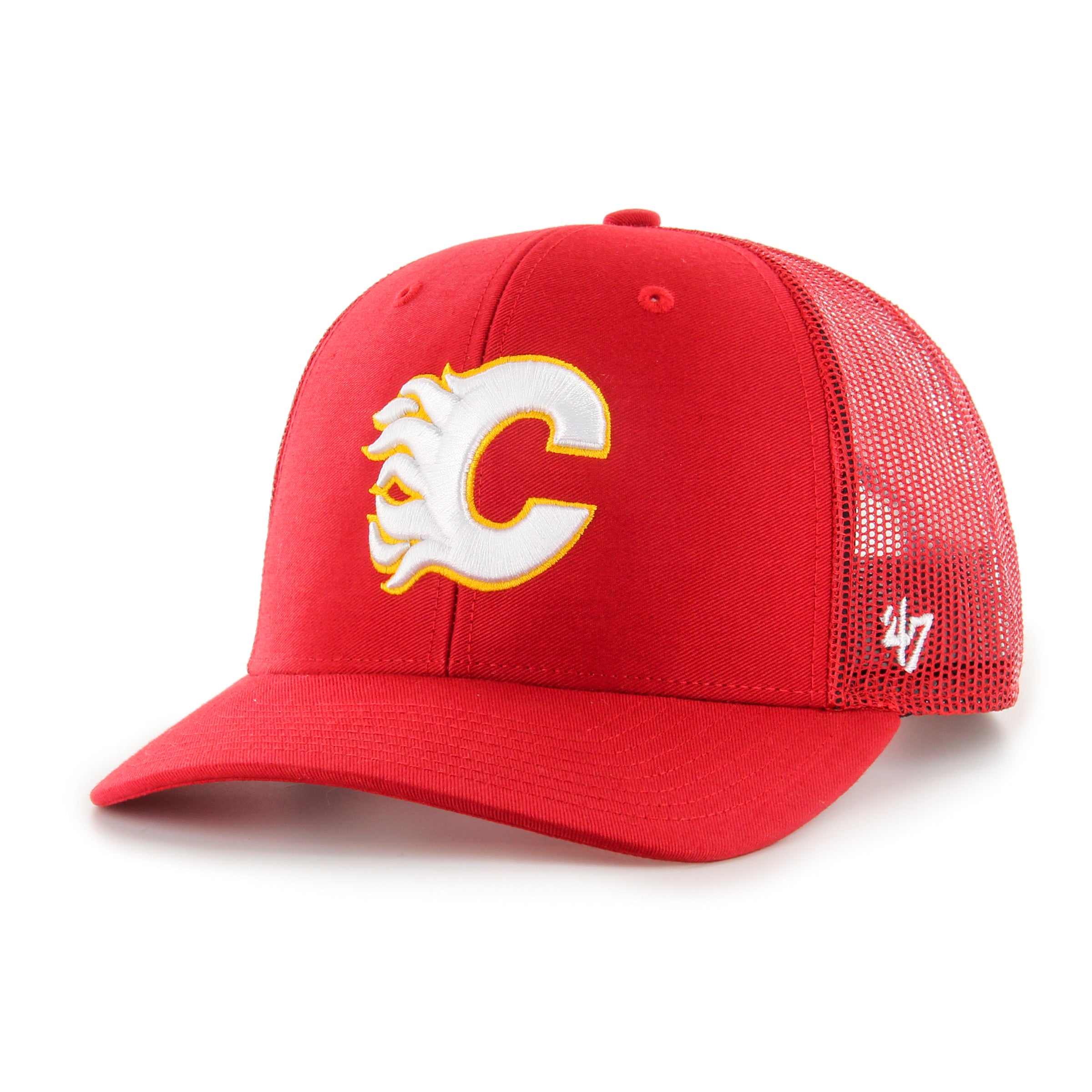 Casquette de camionneur rouge NHL 47 Brand des Flames de Calgary pour hommes