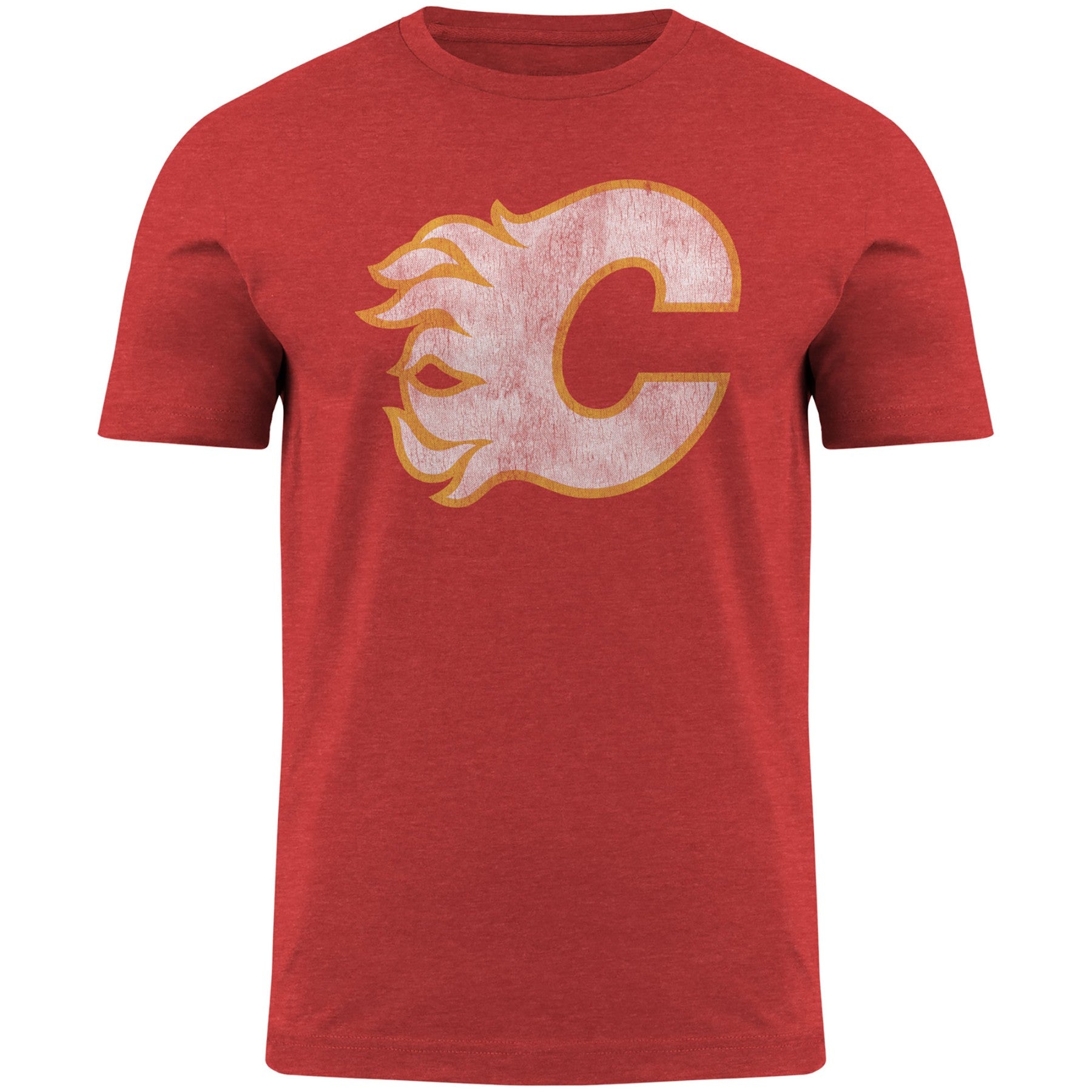 T-shirt rouge avec logo vieilli des Flames de Calgary NHL Bulletin pour hommes