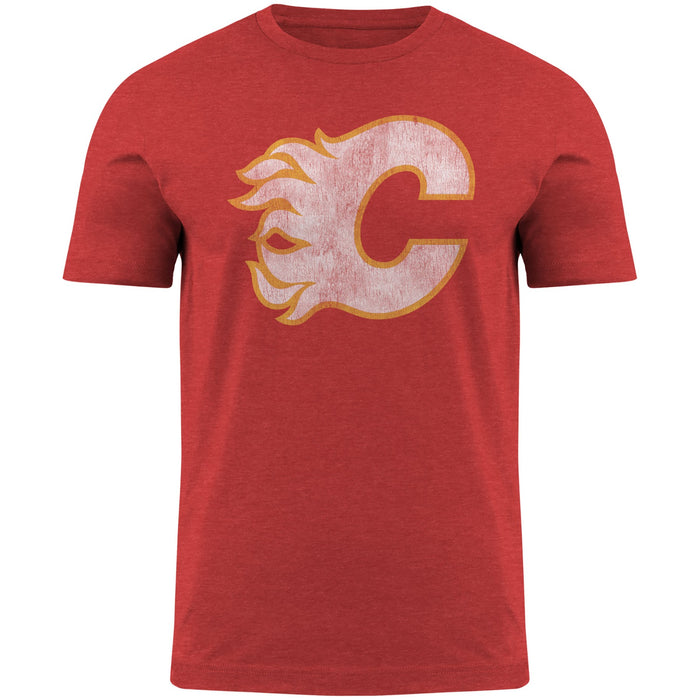 Calgary Flames NHL Bulletin Men's Red Distressed Logo T-Shirt